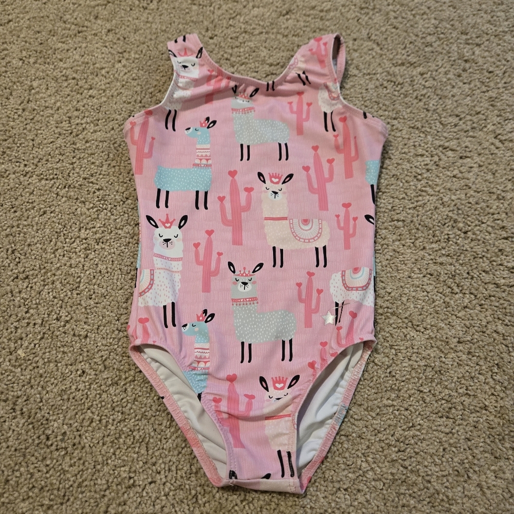 Cute Pink Llama Leotard. Child XS